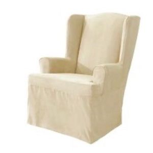 Soft Suede T cushion wing back chair cover